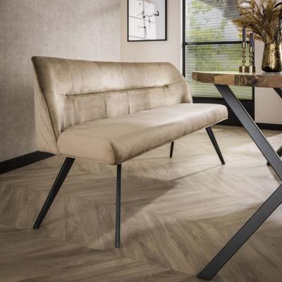 LifestyleFurn Eetkamerbank 'Lavonne' Velvet, 180cm, kleur Champagne