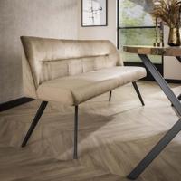 LifestyleFurn Eetkamerbank 'Lavonne' Velvet, 180cm, kleur Champagne