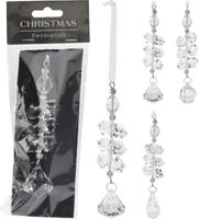 Hangdeco diamants 3x2x15 cm 3as kerstversiering - Nampook