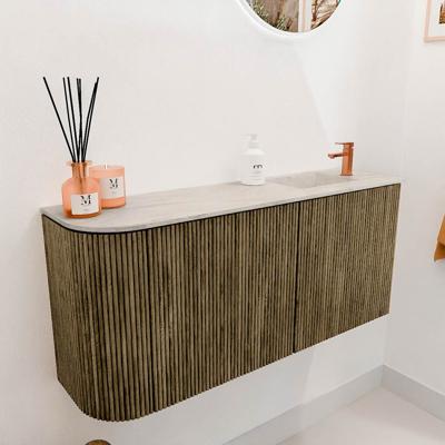 Toiletmeubel Mondiaz Joya Dlux | 91.6 cm | Meubelkleur Dusk | Faye wastafel Ostra Wasbak Rechts | 1 kraangat