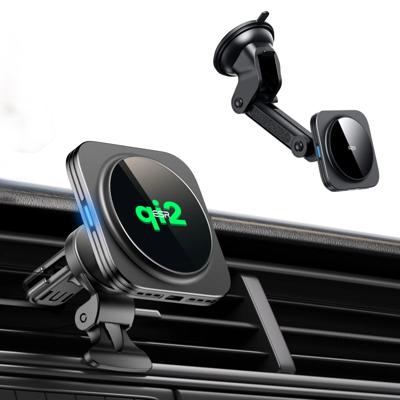 Qi2 Magnetic Wireless Car Charger Bundle - Black