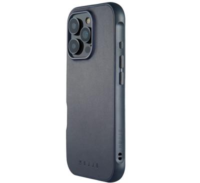 Mujjo Leather Shield Case iPhone 16 Pro blauw