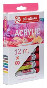 Talens Art Creation acrylverf tube van 12 ml, set van 8 tubes in geassorteerde kleuren