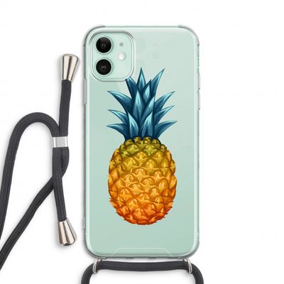 Grote ananas: iPhone 11 Transparant Hoesje met koord