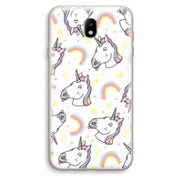 Rainbow Unicorn: Samsung Galaxy J7 (2017) Transparant Hoesje