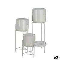 Plantenbakkenset Gift Decor Grijs Ijzer 3 Onderdelen (2 Stuks)