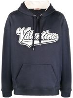 Valentino Garavani hoodie à patch logo brodé - Bleu