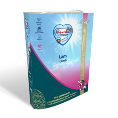 Renske vers gestoomd lam hypoallergeen natvoer hond (kuip) 1 tray (10 x 395 g)