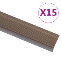 Trapneuzen L-vormig 15 st 100 cm aluminium bruin