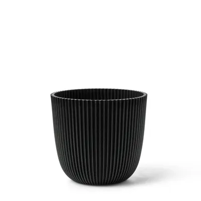 Bloempot Bol Groove Made With Textiel Zwart 12 13 Capi Europe