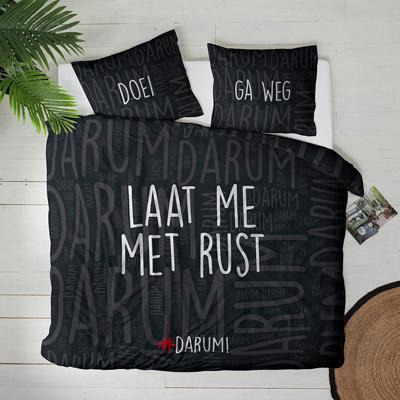 Dekbedovertrek #DARUM! Laat Me Met Rust Dekbedovertrek - 240x200 Cm - Lits-Jumeaux (240x220 Cm) - Zwart Microvezel - Tekst - #DARUM! - Dekbed-Discounter.nl