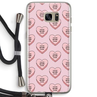 Chicks before dicks: Samsung Galaxy S7 Edge Transparant Hoesje met koord