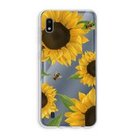 Sunflower and bees: Samsung Galaxy A10 Transparant Hoesje