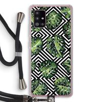 Geometrische jungle: Samsung Galaxy A51 5G Transparant Hoesje met koord