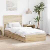 Bedframe met lade Sonoma Eiken 90 x 190 cm Bewerkt hout