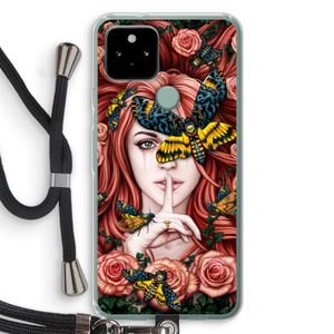 Lady Moth: Pixel 5 Transparant Hoesje met koord