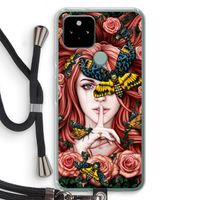 Lady Moth: Pixel 5 Transparant Hoesje met koord