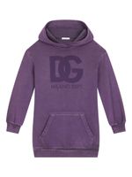 Dolce & Gabbana Kids robe-hoodie à logo imprimé - Violet