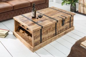 Massief houten salontafel BODEGA 100cm mangohouten thuisbarkast - 39814