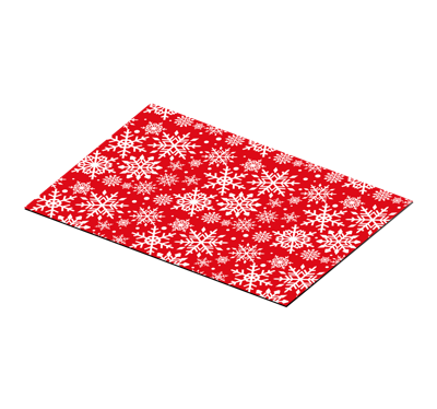 Placemat kerst Rode sneeuwvlokken