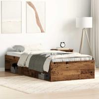Bedframe zonder matras 75x190 cm spaanplaat oud hout