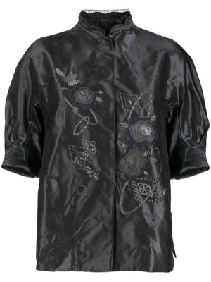 SHIATZY CHEN veste en soie à manches bouffantes - Noir