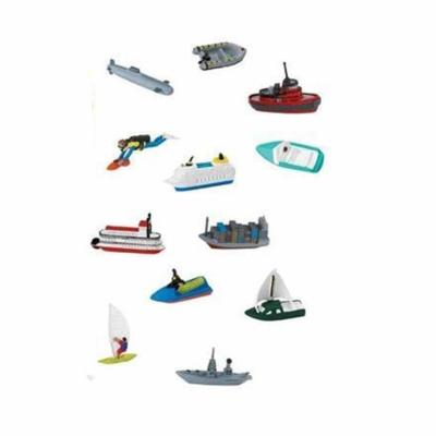 Safari LTD speelgoed bootjes - 12 stuks - Plastic - boten - vaartuigenspeelgoed