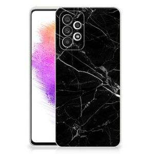 Samsung Galaxy A73 5G TPU Siliconen Hoesje Marmer Zwart - Origineel Cadeau Vader