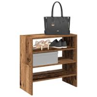 VidaXL Schoenenrekken 2 st stapelbaar 60x30x30,5 cm oud houtkleurig VidaXL Schoenenrekken 2 st stapelbaar 60x30x30,5 cm oud houtkleurig