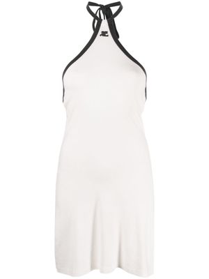 Courrèges robe courte à dos nu - Blanc