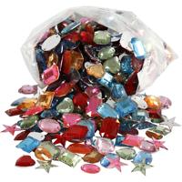 Creativ Company Strasstenen, afm 10-17 mm, ca. 800 stuk, diverse kleuren, 210 gr/ 1 doos