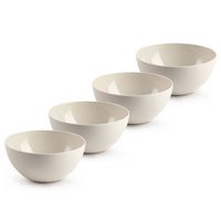 Kommetjes/schaaltjes - 4x stuks - dessert/ontbijt - kunststof - D17 x H8 cm - beige