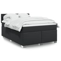 Boxspring met matras kunstleer zwart 140x200 cm
