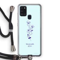 Bloom with grace: Samsung Galaxy A21s Transparant Hoesje met koord