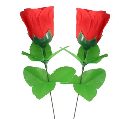 Rode roos kunstbloem - 2x - 28 cm - Valentijn kunstrozen - Kunstbloemen