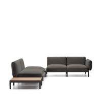 Kave Home Loungeset 'Sorells' Met 4-zits hoekbank en tafels, kleur Grijs