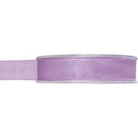 1x Hobby/decoratie lila organza sierlinten 1,5 cm/15 mm x 20 meter