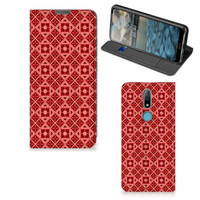 Nokia 2.4 Hoesje met Magneet Batik Rood