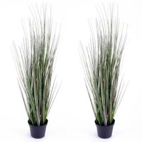 Set van 2x stuks kunstplanten groen gras sprieten 50 cm. - Kunstplanten - thumbnail