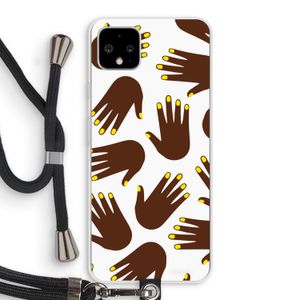 Hands dark: Pixel 4 XL Transparant Hoesje met koord