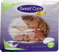 Sweetcare Premium newborn maat 1 2-5kg (36 st)