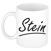 Stein Naam koffiemok - beker - met sierlijke letters - wit - 300 ml - Cadeau - Heren