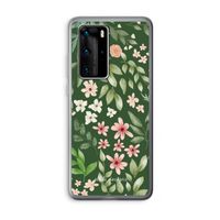 Botanical green sweet flower heaven: Huawei P40 Pro Transparant Hoesje
