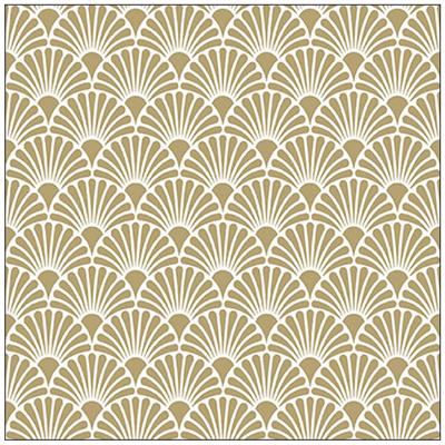Servetten - 20x st - wit/goud - 33 x 33 cm - papier - art deco print - tafel diner/lunch
