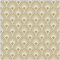 Servetten - 20x st - wit/goud - 33 x 33 cm - papier - art deco print - tafel diner/lunch