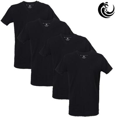 Vinnie-G Heren T-shirt V-hals Zwart 4-pack-L