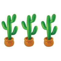 Opblaasbare mega cactus - 3x - groen - 170 cm - Zomer/Mexicaans/Tropical thema feestartikelen