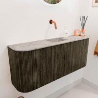 Toiletmeubel Mondiaz Joya Dlux | 103.2 cm | Meubelkleur Shadow | Faye wastafel Glace Wasbak Midden | Zonder kraangat(en)