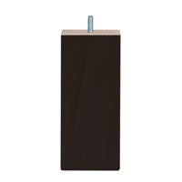 Meubelpoot zwart vierkant 7 bij 7 cm en hoogte 16 cm van massief hout (M8)