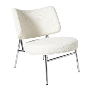 Fauteuil Jay - wit/zilverkleurig - 71.5x63x70.5 cm